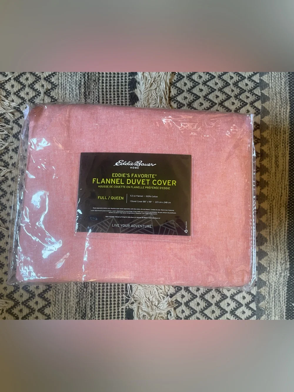 Eddie Bauer Flannel Duvet Cover Full/Queen in Apricot .